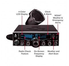 Cobra 29LX 전문 CB 라디오 - 비상 라디오, 여행 필수품, NOAA 기상 채널 및 비상 경보 시스템, 선택 가능한 4색 LCD, 자동 스캔 및 라디오 확인, 검정색
