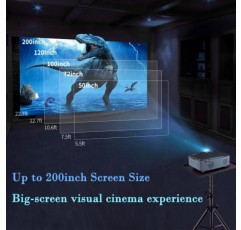 WiFi 블루투스 프로젝터, 휴대용 케이스가 포함된 네이티브 1080P HD 영화 프로젝터, 9500LM 4K 지원 200인치 디스플레이 홈 시어터, iOS/ Android/ Xbox/ PS5/ TV 스틱/ HDMI와 호환 가능