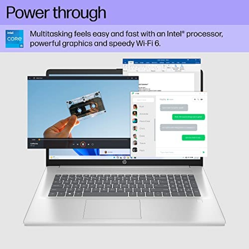 HP 17인치 노트북, HD+ 디스플레이, 12세대 Intel Core i5-1235U, 8GB RAM, 512GB SSD, Intel Iris Xe 그래픽, Windows 11 Home, 17-cn2099nr(2023), 실버