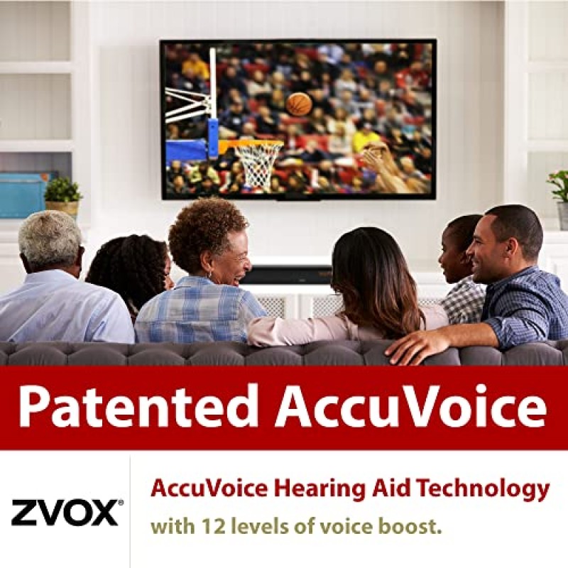 AccuVoice 12단계 사운드 부스트 기능을 갖춘 ZVOX AV257 TV 사운드바, 특허 받은 청각 기술이 적용된 대화 명확성 사운드 바, 영숫자 디스플레이가 포함된 벽걸이형 홈 스피커, TV 사운드 시스템