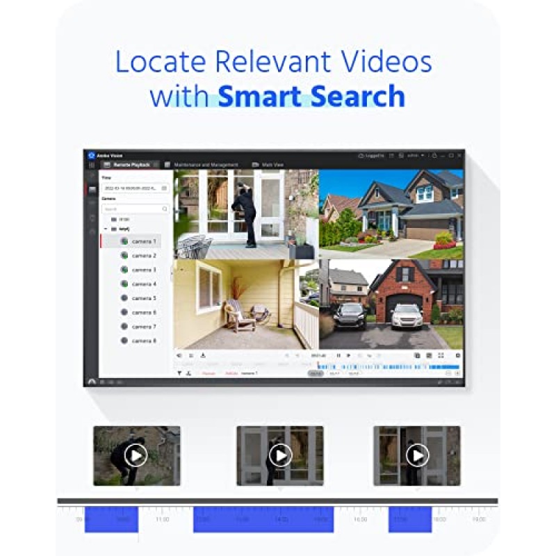 인간 및 차량 감지 기능을 갖춘 ANNKE 16CH 4K 보안 AI DVR, 가정 및 비즈니스용 8MP H.265+ 감시 CCTV 레코더, Alexa와 함께 작동, 간편한 라이브 보기, TVI/AHD/CVI/CVBS/IPC 입력 지원, HDD 없음