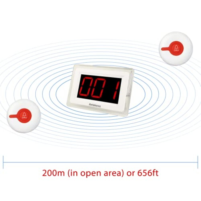 Retekess T114 간병인 호출기, 무선 호출 시스템, 15 레벨 볼륨, 레스토랑, 진료소, 병원, 호텔, 카페, 클럽용 방수 경고 호출 버튼 10개