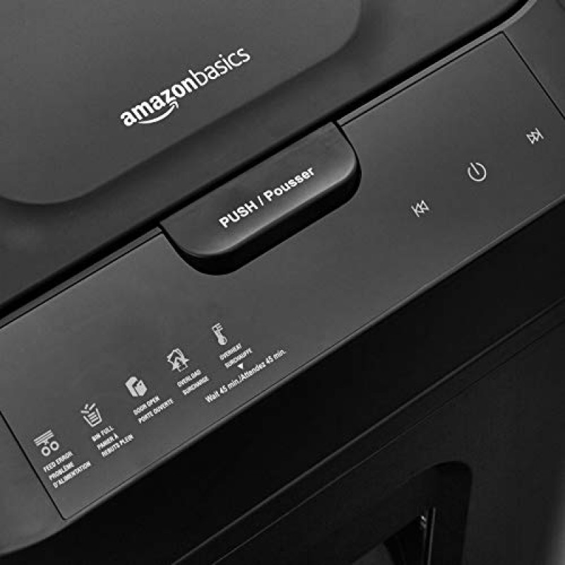 Amazon Basics 150매 자동 급지 마이크로 절단 용지 분쇄기, 블랙