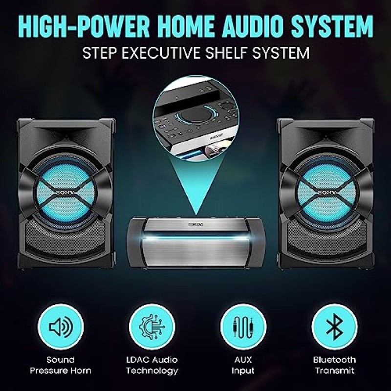 Bluetooth를 탑재한 소니 고출력 홈 오디오 시스템