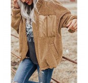 BTFBM 여성 2023 가을 겨울 양털 재킷 전체 지퍼 긴 소매 캐주얼 소프트 퍼지 섀기 테디 코트 재킷 겉옷