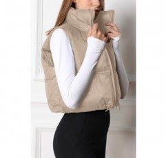 AUTOMET 퍼퍼 조끼 여성 자른 민소매 따뜻한 경량 겉옷 겨울 가을 자켓 코트 의류 복장 패션 2023