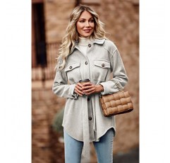 PRETTYGARDEN 여성 2023 패션 겨울 트렌치 코트 옷깃 버튼 다운 피코트 벨트 아웃웨어 캐주얼 자켓