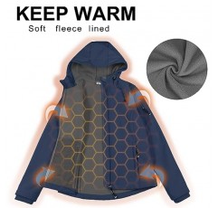 33,000피트 여성용 소프트쉘 재킷, 양털 안감 따뜻한 재킷 야외 하이킹을 위한 가벼운 후드 방풍 코트