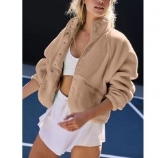 AMEBELLE 여성 자른 퍼지 플리스 자켓 경량 안감 겨울 캐주얼 따뜻한 셰르파 자켓 코트 겉옷 포켓 포함