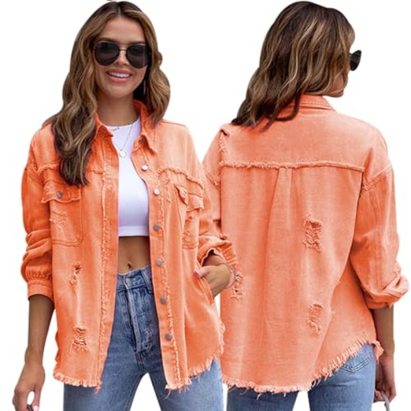 SheKiss Womens Camouflage Shacket 자켓 코트 패션 가을 긴 소매 지퍼 캔버스 카모 자켓 (포켓 포함)