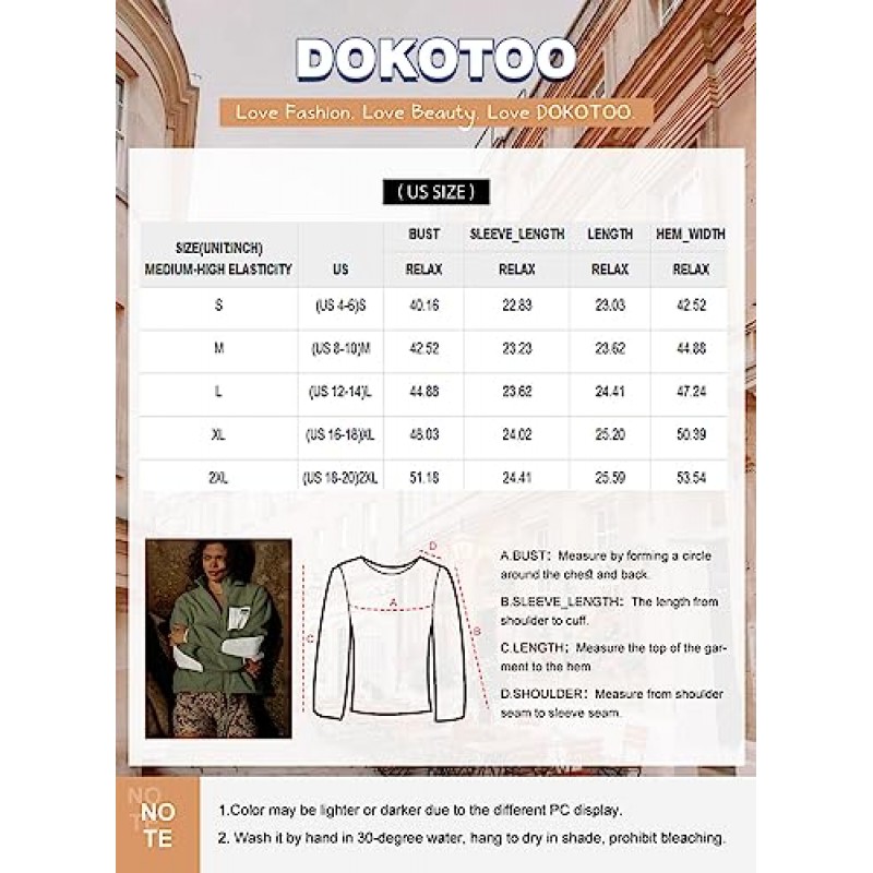 Dokotoo 여성용 겨울 양털 자켓 방풍 지퍼 업 드로우 스트링 프론트 포켓 아웃 도어 코트