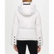 Karl Lagerfeld Paris 여성용 짧은 후드 퍼퍼