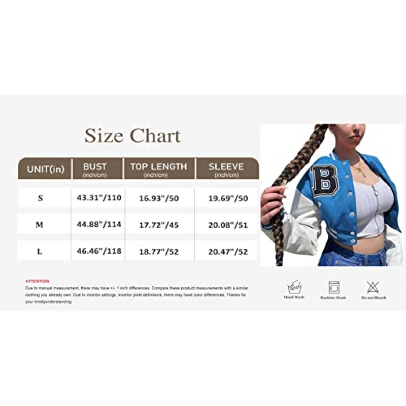 COZYPOIN 여성용 자른 대표팀 재킷 프린트 캐주얼 버튼 다운 야구 폭격기 코트 겉옷