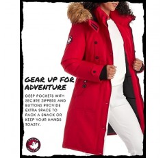 CANADA WEATHER GEAR 여성 겨울 코트 - 스타디움 파카 재킷, 모피 트림 후드(S-3XL)