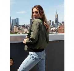 Zeagoo Womens Bomber Jacket 봄 캐주얼 재킷 경량 지퍼 업 재킷 코트 윈드 브레이커 아웃웨어