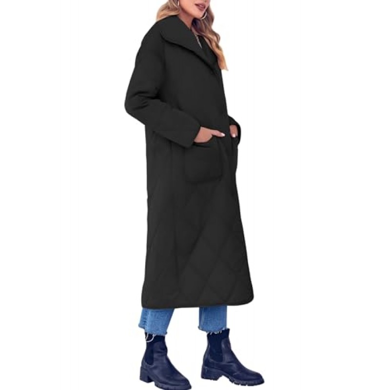 Miladusa 여성용 퀼트 Jaket 롱 퍼퍼 코트 따뜻한 겨울 맥시 경량 다운 재킷 퀼트 코트 코튼 아웃웨어