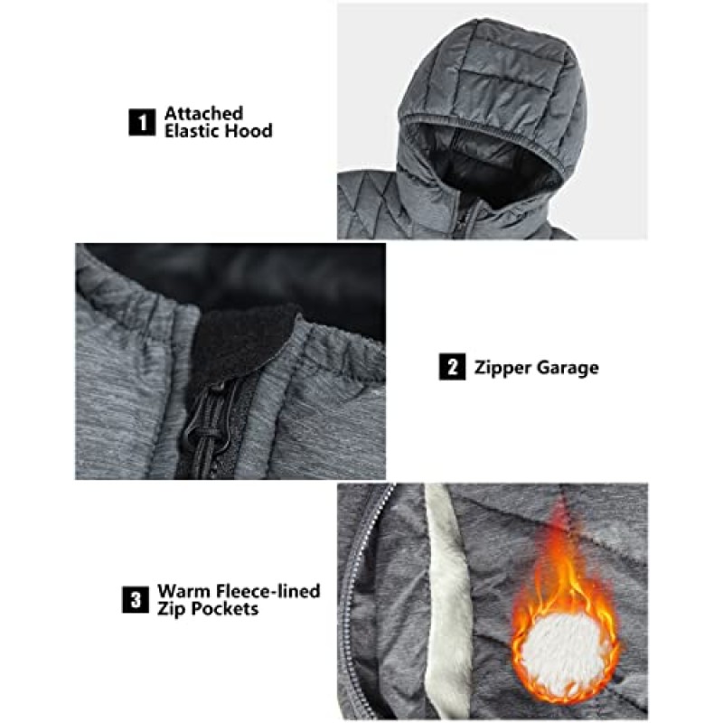 Outdoor Ventures 여성용 Maryan 후드 초경량 따뜻한 Thermolite 롱 퍼퍼 코트