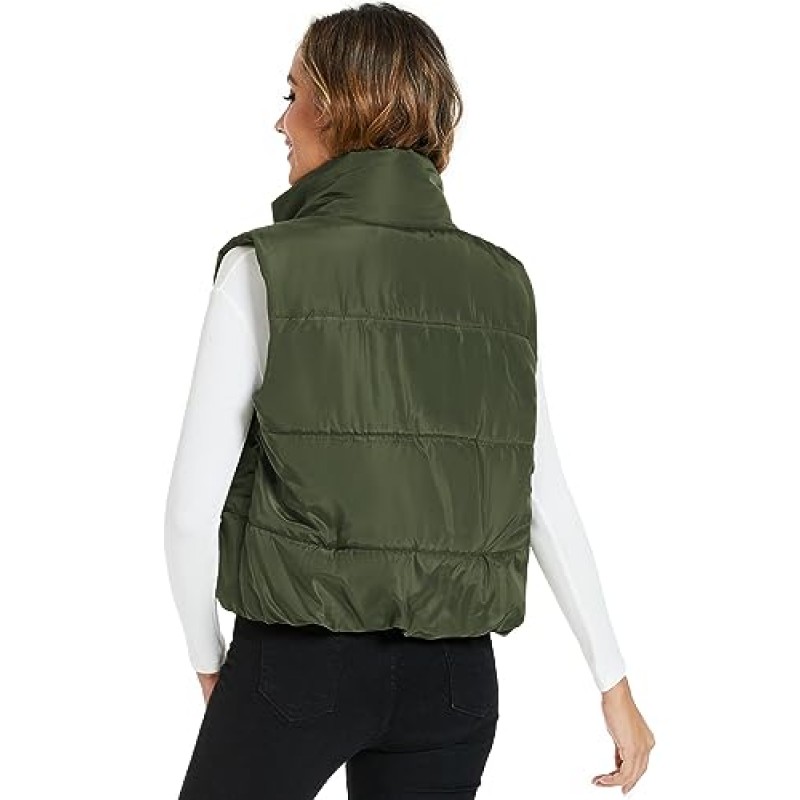 Hount Womens 겨울 자르기 퍼퍼 조끼 경량 민소매 패딩 Gilet 코트 스탠드 칼라 아웃웨어 조끼 포켓 포함