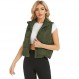 Hount Womens 겨울 자르기 퍼퍼 조끼 경량 민소매 패딩 Gilet 코트 스탠드 칼라 아웃웨어 조끼 포켓 포함
