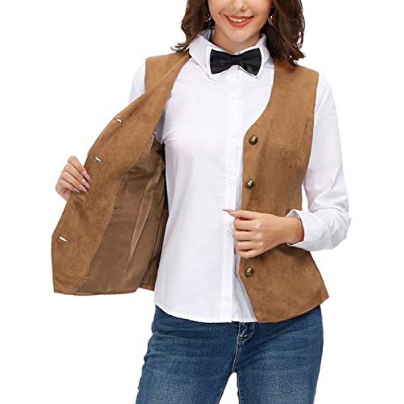 GRACE KARIN 여성용 양복 조끼 조끼 빈티지 Steampunk 드레스 자카드 자켓