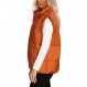 Haloumoning Puffer Vest 여성용 스탠드 업 칼라 자켓 캡 슬리브 지퍼 업 포켓이있는 경량 겉옷