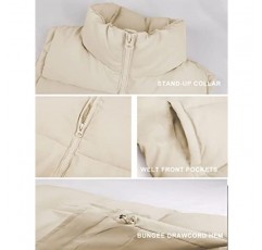 Springrain Womens Oversize Quilted Puffer Vest 패딩 따뜻한 겨울 자켓(스탠드 칼라 포함) Bubble Puffer Gilet