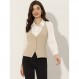Allegra K 여성용 양복 조끼 홀터넥 넥 빈티지 민소매 버튼 다운 Dressy Suit Vest Jacket