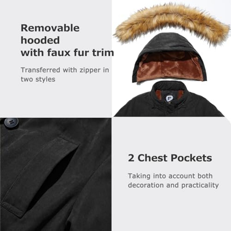 Poonyfesh 여성 겨울 코트 따뜻한 양털 라인 모피 후드가있는 파카 자켓 Windproof Thicken Outerwear