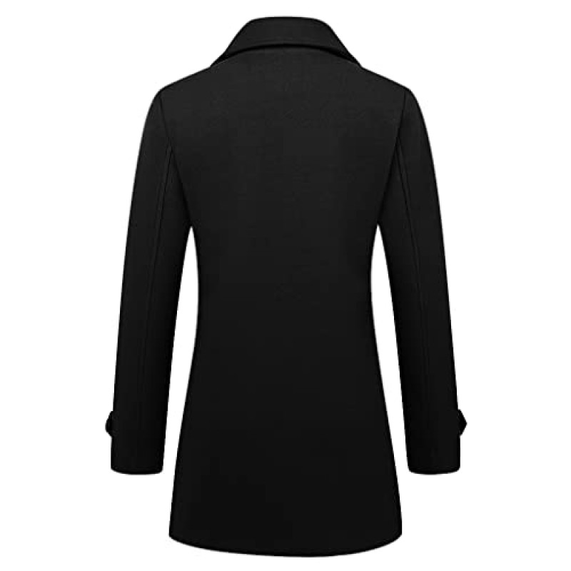 IDEALSANXUN 여성용 더블 브레스티드 피코트 아웃웨어용 울 코트