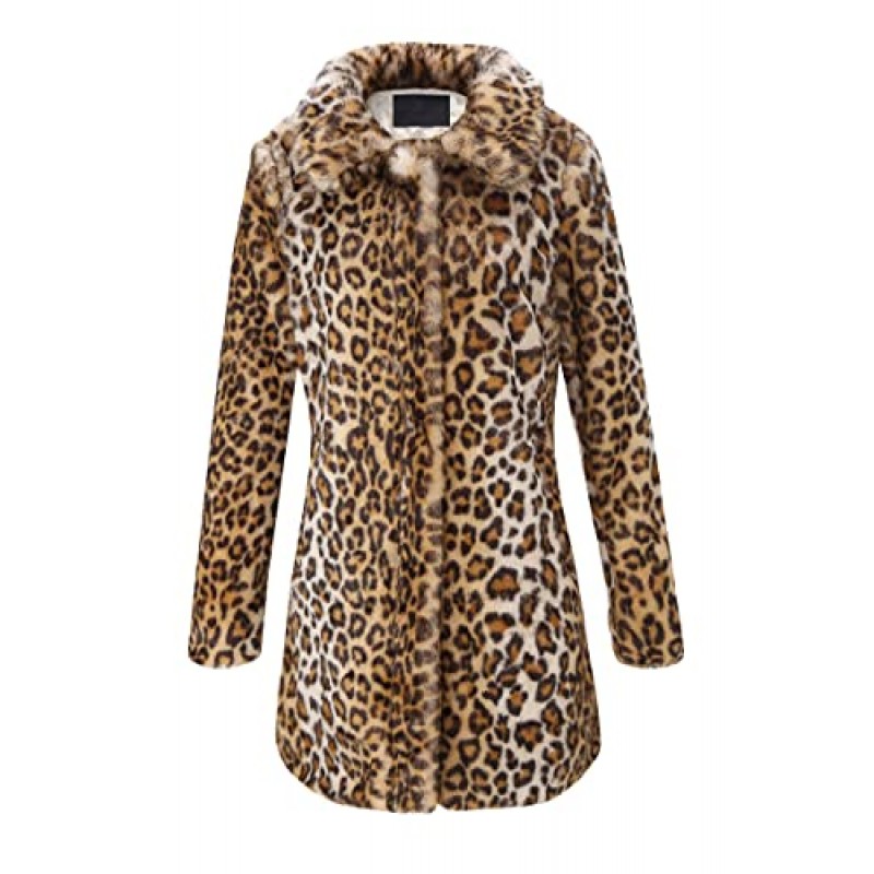 Bellivera Womens Leopard 프린트 플리스 코트, 봄, 겨울 패션 퍼지 재킷 인조 모피 푹신한 카디건 오버코트