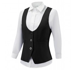 V VOCNI 정장 조끼 여성용 양복 조끼 빈티지 Steampunk Dressy 캐주얼 Racerback 조끼 자켓