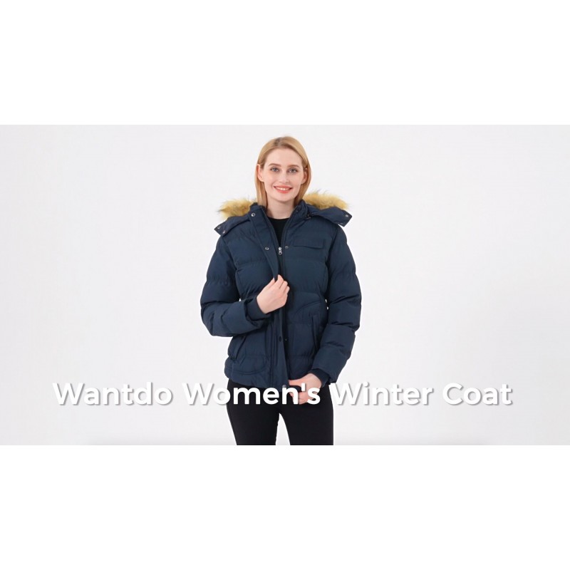 Wantdo 여성용 후드 겨울 코트 Thicken Quilted Puffer Jacket Warm Parka