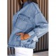 Dokotoo Jean Jackets 여성용 자른 자켓 2023 패션 캐주얼 데님 자켓 포켓이있는 긴 소매 버튼 다운 코트