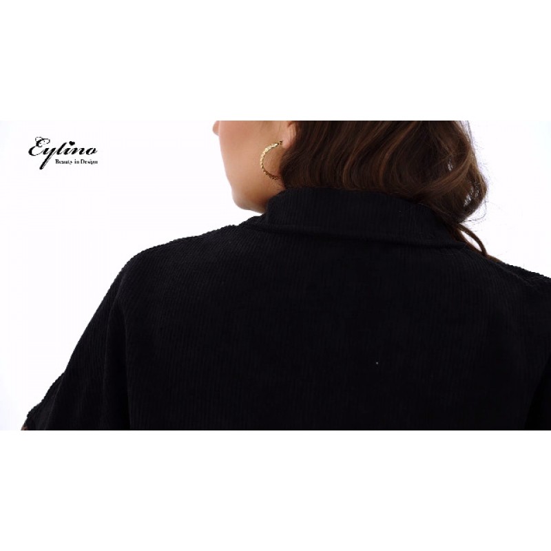 Eytino Womens 플러스 사이즈 긴 소매 버튼 다운 보이프렌드 셔츠 캐주얼 격자 무늬 샤켓 자켓 코트(1X-5X)