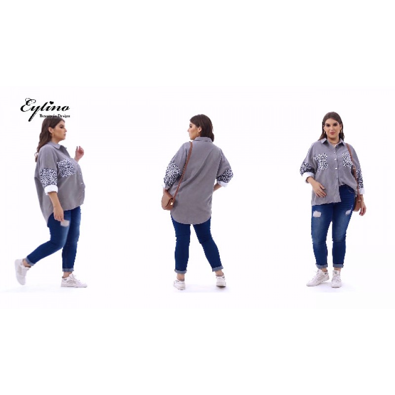 Eytino Womens 플러스 사이즈 긴 소매 버튼 다운 보이프렌드 셔츠 캐주얼 격자 무늬 샤켓 자켓 코트(1X-5X)
