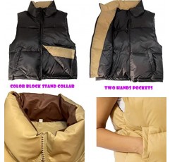 Ainangua 여성용 자르기 패딩 조끼 스탠드 칼라 경량 민소매 퍼퍼 지퍼 업 Gilet Outerwear