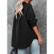 EVALESS Shacket Jacket 여성 캐주얼 긴팔 옷깃 버튼 다운 셔츠 가을 2023 포켓이있는 경량 솔리드 탑 코트