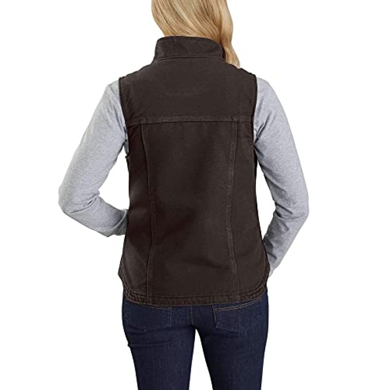 Carhartt 여성용 릴랙스핏 워시드 덕 셰르파 안감 모크넥 조끼