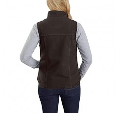 Carhartt 여성용 릴랙스핏 워시드 덕 셰르파 안감 모크넥 조끼