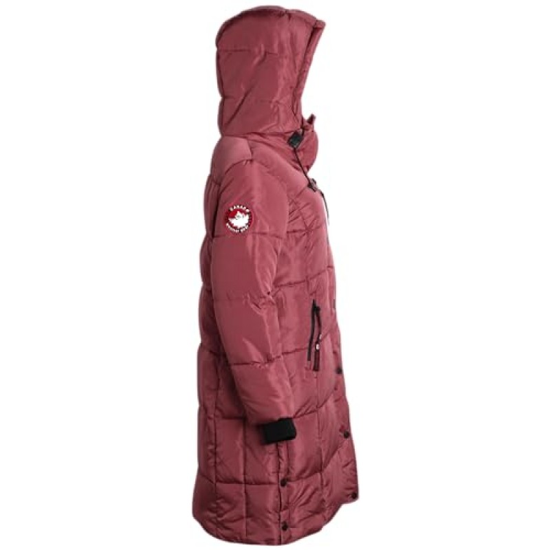 CANADA WEATHER GEAR 여성 겨울 코트 - 셰르파 모피 안감 후드가 있는 퍼퍼 버블 재킷