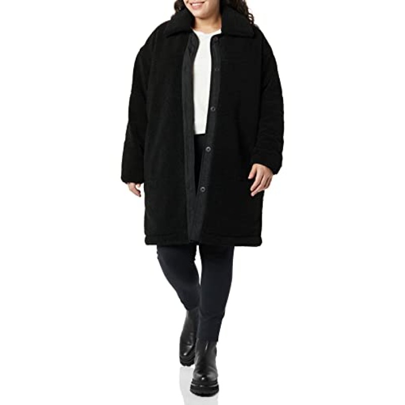 Amazon Essentials 여성용 오버사이즈 테디 셰르파 코트(이전 Goodthreads)