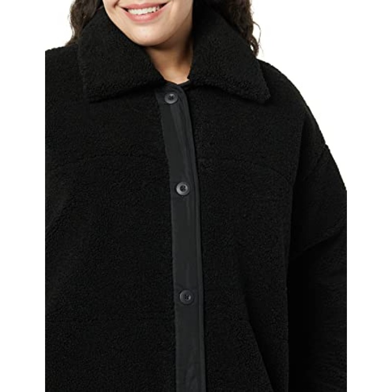 Amazon Essentials 여성용 오버사이즈 테디 셰르파 코트(이전 Goodthreads)