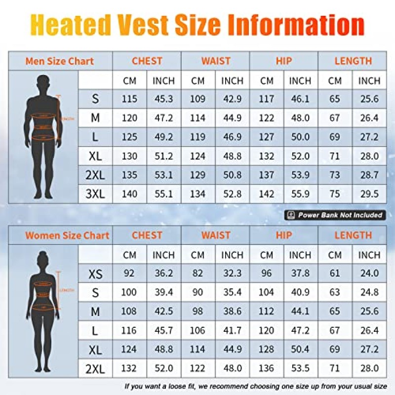 Rrtizan 가열 조끼 여성, 후드가 있는 경량 가열 재킷, 하이킹/사냥을 위한 USB 전기 따뜻한 조끼