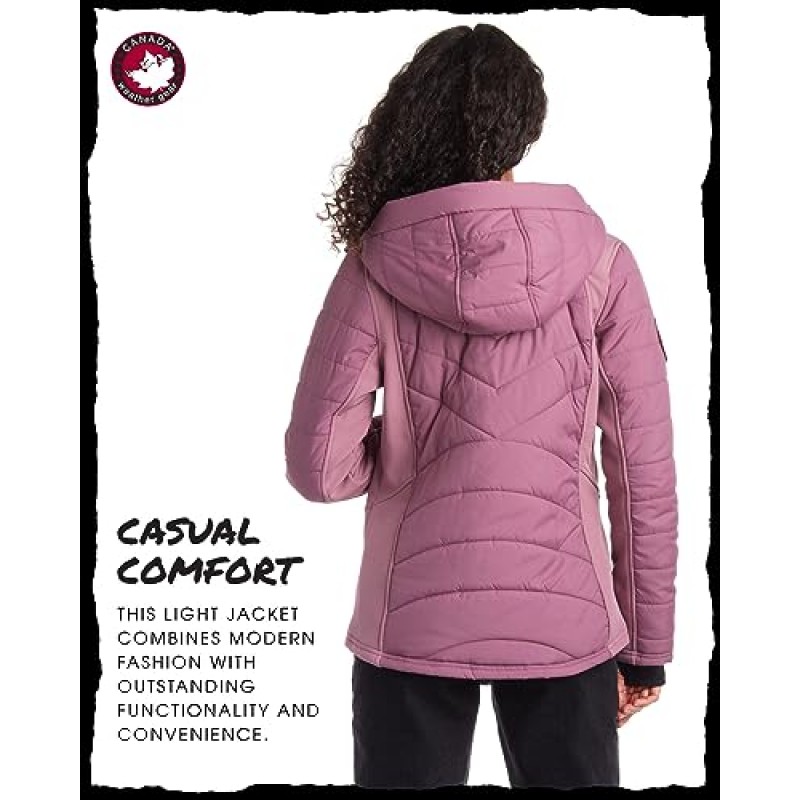 CANADA WEATHER GEAR 여성 재킷 – 경량 퀼팅 퍼퍼 코트 – 여성 캐주얼 재킷(S-XL)