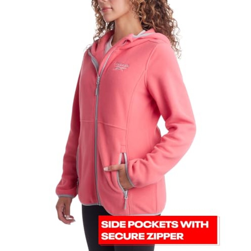 Reebok 여성 재킷 - 폴라 플리스 스웨트 재킷 - 여성용 경량 코트(S-XL)