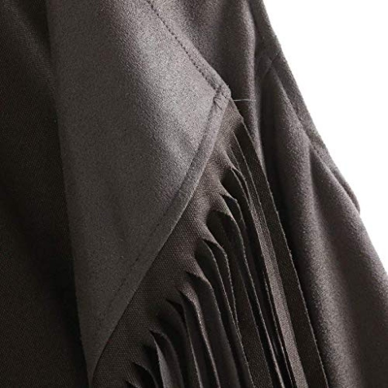 Gsvyes 여성 프린지 조끼 가짜 스웨이드 Tassels 60s 70s 히피 의류 오픈 프론트 민소매 겉옷 카디건 여성 자켓