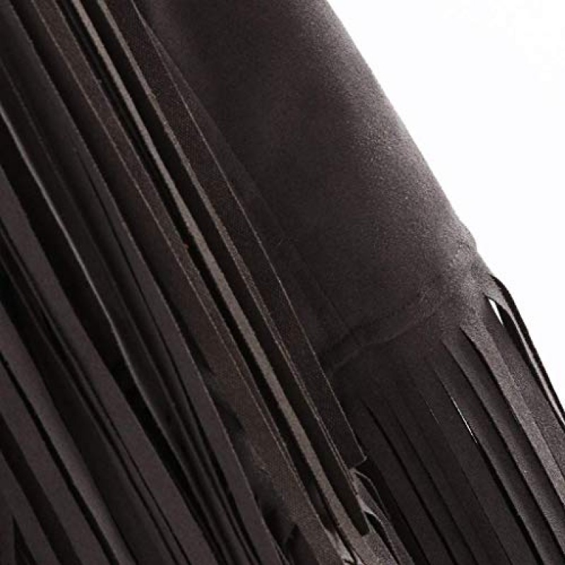 Gsvyes 여성 프린지 조끼 가짜 스웨이드 Tassels 60s 70s 히피 의류 오픈 프론트 민소매 겉옷 카디건 여성 자켓