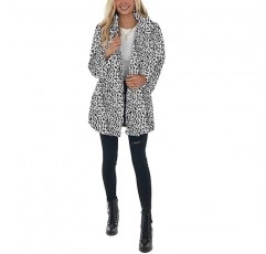 SeekMe Womens Faux 모피 코트 레오파드 자켓 루즈한 따뜻한 가을 겨울 털이 자켓 아웃웨어