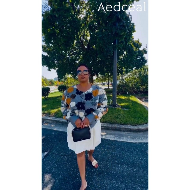 Aedceal 여성용 꽃 무늬 크롭 자켓 퍼프 슬리브 버튼 다운 폭격기 코트 겉옷