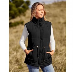 BTFBM 여성 캐주얼 아우터 조끼 버튼 다운 지퍼 업 패딩 Gilet Drawstring 민소매 자켓 코트 포켓 포함